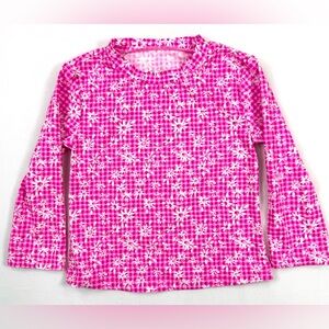 LILLY PULITZER Girls Bobby Rashguard Aura Pink‎ Gingham Floral 5 Preppy Resort